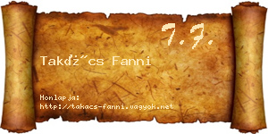 Takács Fanni névjegykártya