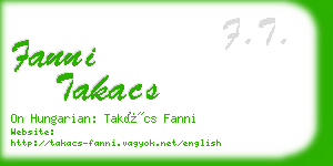 fanni takacs business card